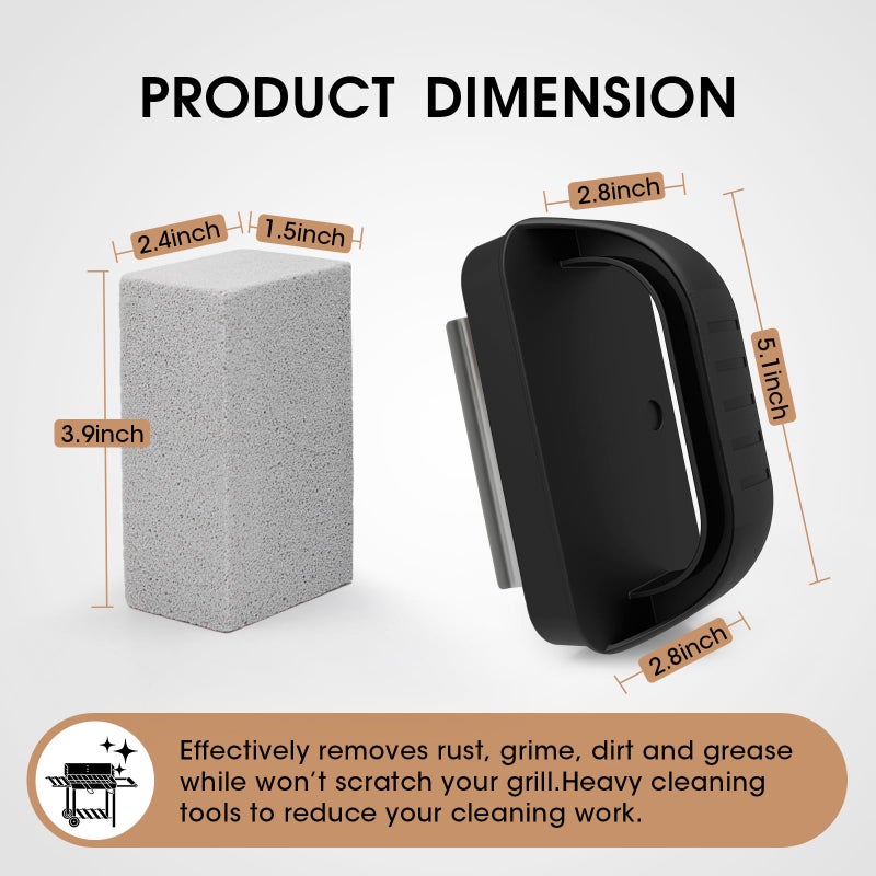 AWEASROY Heavy Duty Grill Cleaner  Grill Cleaning Bricks with Handle  Pumice Griddle Cleaning Stone Removing Stains for BBQ  Swimming Pool  Sink(4 Pack) - Image 5